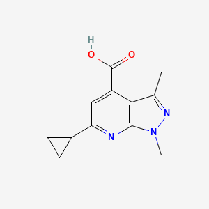molecular formula C12H13N3O2 B1277716 6-cyclopropyl-1,3-dimethyl-1H-pyrazolo[3,4-b]pyridine-4-carboxylic acid CAS No. 886503-63-5
