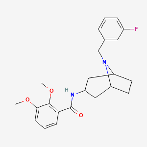 molecular formula C23H27FN2O3 B12777246 exo-2,3-Dimethoxy-N-(8-((3-fluorophenyl)methyl)-8-azabicyclo(3.2.1)oct-3-yl)benzamide CAS No. 83130-30-7