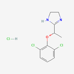 molecular formula C11H13Cl3N2O B12777328 Dexlofexidine hydrochloride CAS No. 87858-98-8
