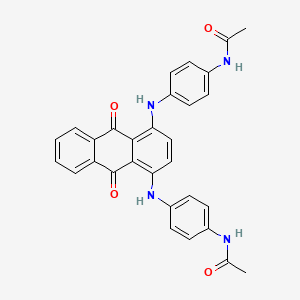molecular formula C30H24N4O4 B12777336 Acetamide, N,N'-((9,10-dihydro-9,10-dioxo-1,4-anthracenediyl)bis(imino-4,1-phenylene))bis- CAS No. 75508-31-5