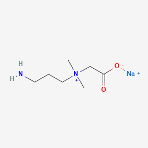 molecular formula C7H16N2NaO2+ B12777389 Sodium;2-[3-aminopropyl(dimethyl)azaniumyl]acetate 