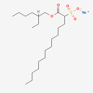 molecular formula C22H43NaO5S B12777404 Tetradecanoic acid, 2-sulfo-, 1-(2-ethylhexyl) ester, sodium salt CAS No. 70788-31-7