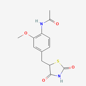 molecular formula C13H14N2O4S B12777441 5-(4-Acetamido-3-methoxybenzyl)thiazolidine-2,4-dione CAS No. 86733-82-6