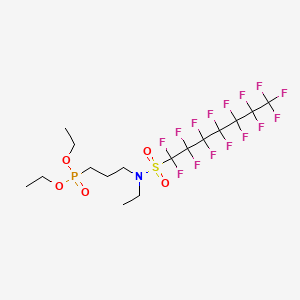molecular formula C16H21F15NO5PS B12777453 Phosphonic acid, (3-(ethyl((pentadecafluoroheptyl)sulfonyl)amino)propyl)-, diethyl ester CAS No. 71463-81-5