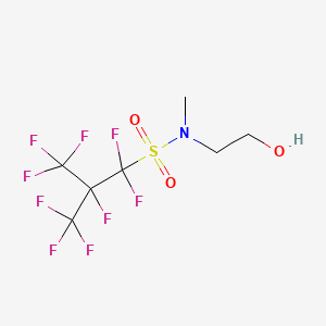 molecular formula C7H8F9NO3S B12777467 1,1,2,3,3,3-Hexafluoro-N-(2-hydroxyethyl)-N-methyl-2-(trifluoromethyl)propane-1-sulphonamide CAS No. 93762-11-9