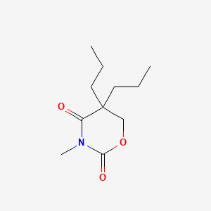 molecular formula C11H19NO3 B12777533 Dihydro-3-methyl-5,5-dipropyl-2H-1,3-oxazine-2,4(3H)-dione CAS No. 91333-63-0