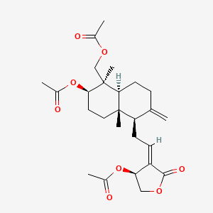 molecular formula C26H36O8 B12777563 Triacetylandrographolide CAS No. 79233-05-9
