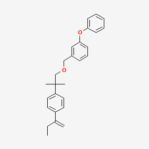 molecular formula C27H30O2 B12777584 Benzene, 1-((2-(4-(1-methylenepropyl)phenyl)-2-methylpropoxy)methyl)-3-phenoxy- CAS No. 80854-11-1