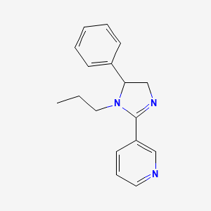 molecular formula C17H19N3 B12777590 3-(4,5-Dihydro-5-phenyl-1-propyl-1H-imidazol-2-yl)pyridine CAS No. 86002-65-5