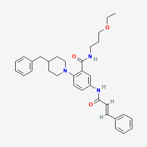 molecular formula C33H39N3O3 B12777596 Cinnamido benzylpiperidinyl ethoxypropylbenzamide CAS No. 1382749-08-7
