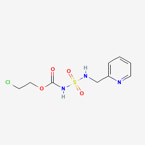 molecular formula C9H12ClN3O4S B12777629 Carbamic acid, (((3-pyridinylmethyl)amino)sulfonyl)-, 2-chloroethyl ester CAS No. 116943-55-6