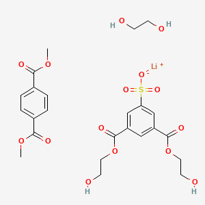 molecular formula C24H29LiO15S B12777631 lithium;3,5-bis(2-hydroxyethoxycarbonyl)benzenesulfonate;dimethyl benzene-1,4-dicarboxylate;ethane-1,2-diol CAS No. 176022-97-2