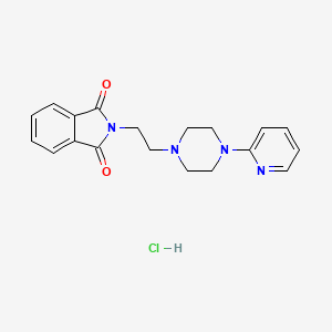 molecular formula C19H21ClN4O2 B12777660 1H-Isoindole-1,3(2H)-dione, 2-(2-(4-(2-pyridyl)-1-piperazinyl)ethyl)-, hydrochloride CAS No. 117992-70-8