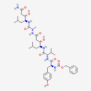 molecular formula C41H62N6O10 B12777668 Cbz-Tyr-Val-Sta-Ala-Sta-NH2 CAS No. 145031-45-4