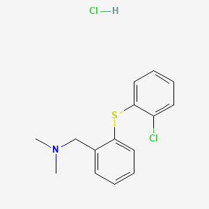 molecular formula C15H17Cl2NS B12777670 Benzenemethanamine, 2-((2-chlorophenyl)thio)-N,N-dimethyl-, hydrochloride CAS No. 139009-30-6