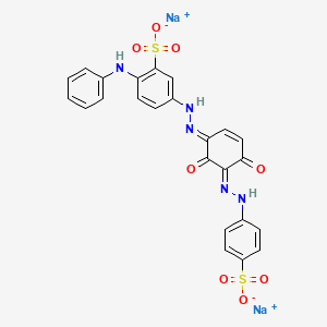 molecular formula C24H17N5Na2O8S2 B12777675 Disodium 5-((2,4-dihydroxy-3-((4-sulphonatophenyl)azo)phenyl)azo)-2-(phenylamino)benzenesulphonate CAS No. 6416-67-7
