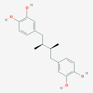 molecular formula C18H22O4 B12777732 4-[(2r,3s)-3-[(3,4-Dihydroxyphenyl)methyl]-2-Methylbutyl]benzene-1,2-Diol CAS No. 103185-28-0