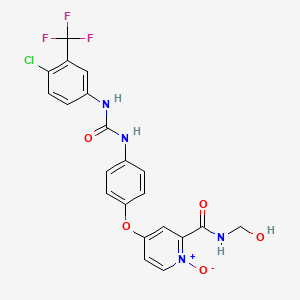 molecular formula C21H16ClF3N4O5 B12777738 Sorafenib metabolite M-1 CAS No. 583840-05-5