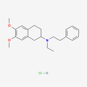 molecular formula C22H30ClNO2 B12777918 1,2,3,4-Tetrahydro-6,7-dimethoxy-N-ethyl-N-(2-phenylethyl)-2-naphthalenamine hydrochloride CAS No. 116680-70-7