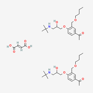 molecular formula C44H70N2O12 B12777930 (E)-but-2-enedioic acid;1-[3-(butoxymethyl)-4-[3-(tert-butylamino)-2-hydroxypropoxy]phenyl]ethanone CAS No. 104450-05-7