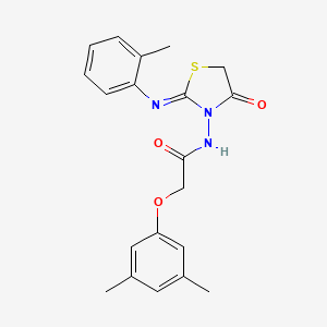 molecular formula C20H21N3O3S B12777940 2-(3,5-Dimethylphenoxy)-N-(2-((2-methylphenyl)imino)-4-oxo-3-thiazolidinyl)acetamide CAS No. 112122-58-4
