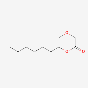 molecular formula C10H18O3 B12777946 6-Hexyl-1,4-dioxan-2-one CAS No. 59646-18-3