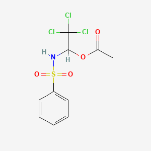 molecular formula C10H10Cl3NO4S B12777988 N-(1-Acetoxy-2,2,2-trichloroethyl)benzenesulfonamide CAS No. 83191-20-2