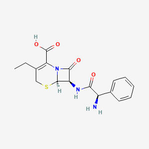 molecular formula C17H19N3O4S B12778004 3-Ethyl-3-demethyl cephalexin CAS No. 36114-06-4