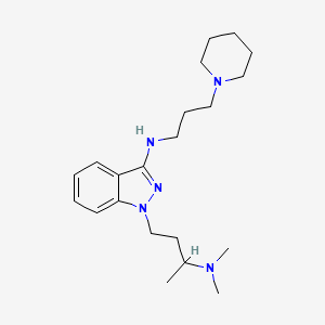 molecular formula C21H35N5 B12778034 1-(3-Dimethylaminobutyl)-3-(3-piperidinopropylamino)indazole CAS No. 88837-07-4