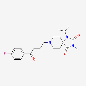 molecular formula C21H28FN3O3 B12778085 1,3,8-Triazaspiro(4.5)decane-2,4-dione, 8-(3-(p-fluorobenzoyl)propyl)-1-isopropyl-3-methyl- CAS No. 102395-38-0