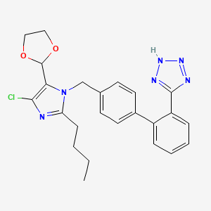 molecular formula C24H25ClN6O2 B12778087 5-[2-[4-[[2-butyl-4-chloro-5-(1,3-dioxolan-2-yl)imidazol-1-yl]methyl]phenyl]phenyl]-2H-tetrazole CAS No. 271593-76-1