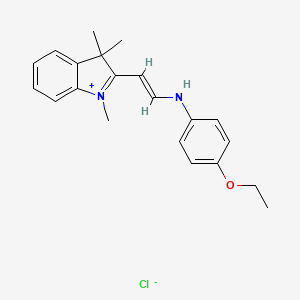 molecular formula C21H25ClN2O B12778125 2-(2-((4-Ethoxyphenyl)amino)vinyl)-1,3,3-trimethyl-3H-indolium chloride CAS No. 34074-98-1