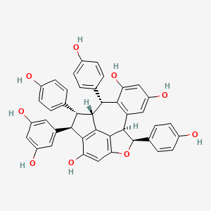 molecular formula C42H32O9 B12778132 Suffruticosol A CAS No. 220936-82-3