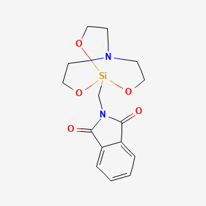 molecular formula C15H18N2O5Si B12778135 1H-Isoindole-1,3(2H)-dione, 2-(2,8,9-trioxa-5-aza-1-silabicyclo(3.3.3)undec-1-ylmethyl)- CAS No. 114829-30-0