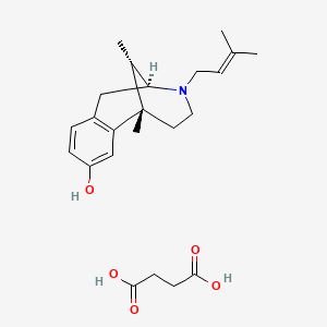 molecular formula C23H33NO5 B12778140 (+)-Pentazocine succinate CAS No. 124819-26-7