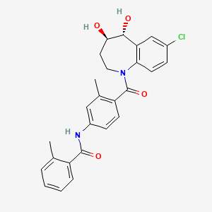 molecular formula C26H25ClN2O4 B12778145 N-[4-[(4R,5R)-7-chloro-4,5-dihydroxy-2,3,4,5-tetrahydro-1-benzazepine-1-carbonyl]-3-methylphenyl]-2-methylbenzamide CAS No. 926035-34-9
