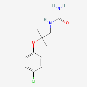 molecular formula C11H15ClN2O2 B12778159 Urea, 1-(2-(p-chlorophenoxy)-2-methylpropyl)- CAS No. 88222-08-6
