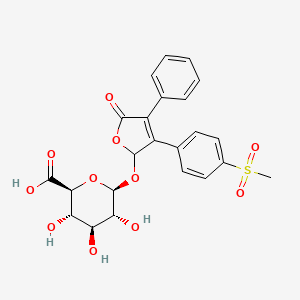 molecular formula C23H22O11S B12778161 5-Hydroxy-glucuronide rofecoxib CAS No. 308364-83-2