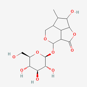 molecular formula C16H24O10 B12778268 Vebraside CAS No. 113358-20-6