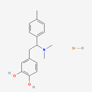 molecular formula C17H22BrNO2 B12778275 N,N-Dimethyl-2-(3,4-dihydroxyphenyl)-1-(4-tolyl)ethylamine hydrobromide CAS No. 87203-75-6