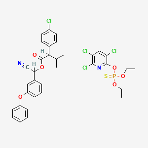 molecular formula C34H33Cl4N2O6PS B12778283 Chlorpyrifos-fenvalerate mixt. CAS No. 65272-44-8