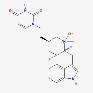 molecular formula C21H24N4O3 B12778306 (8-beta)-1-(2-(6-Methylergolin-8-yl)ethyl)-2,4(1H,3H)-pyrimidinedione N(sup 6)-oxide CAS No. 121532-45-4