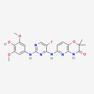 molecular formula C21H21FN6O5 B12778316 JR1Idx058G CAS No. 1294007-59-2