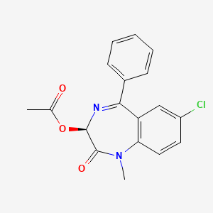 molecular formula C18H15ClN2O3 B12778329 Temazepam acetate, (R)- CAS No. 91402-88-9