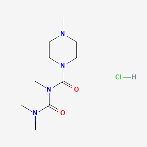 molecular formula C10H21ClN4O2 B12778339 1-Piperazinecarboxamide, N,4-dimethyl-N-((dimethylamino)carbonyl)-, monohydrochloride CAS No. 80712-49-8