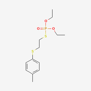 molecular formula C13H21O3PS2 B12778341 Phosphorothioic acid, O,O-diethyl S-(2-(p-tolylthio)ethyl) ester CAS No. 102606-64-4