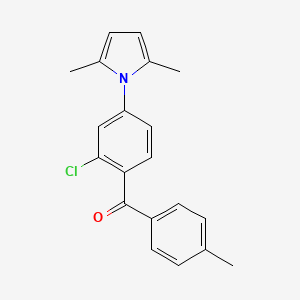 molecular formula C20H18ClNO B12778348 2-Chloro-4-(2,5-dimethyl-1-pyrrolyl)-4'-methylbenzophenone CAS No. 85209-69-4
