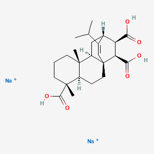 molecular formula C24H34Na2O6+2 B12778409 (4alpha,8alpha,12alpha,13R,14R)-16-Isopropyl-17,19-dinoratis-15-ene-4,13,14-tricarboxylic acid, disodium salt CAS No. 63179-62-4