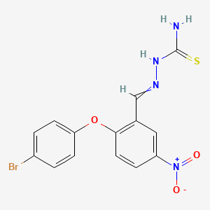 molecular formula C14H11BrN4O3S B1277842 [[2-(4-Bromophenoxy)-5-nitrophenyl]methylideneamino]thiourea 