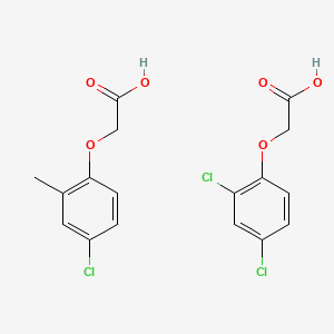 molecular formula C17H15Cl3O6 B12778437 Acetic acid, (4-chloro-2-methylphenoxy)-, mixt. with (2,4-dichlorophenoxy)acetic acid CAS No. 8070-15-3